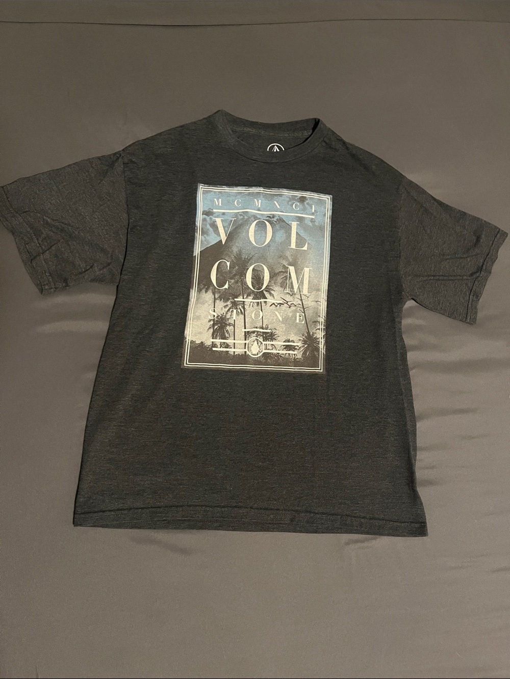 Volcom Charcoal Graphic Short-Sleeve Tee with Coastal Print